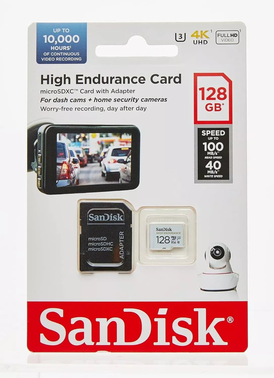 SanDisk High Endurance microSD Card for Dash Cams and CCTV Security Cameras