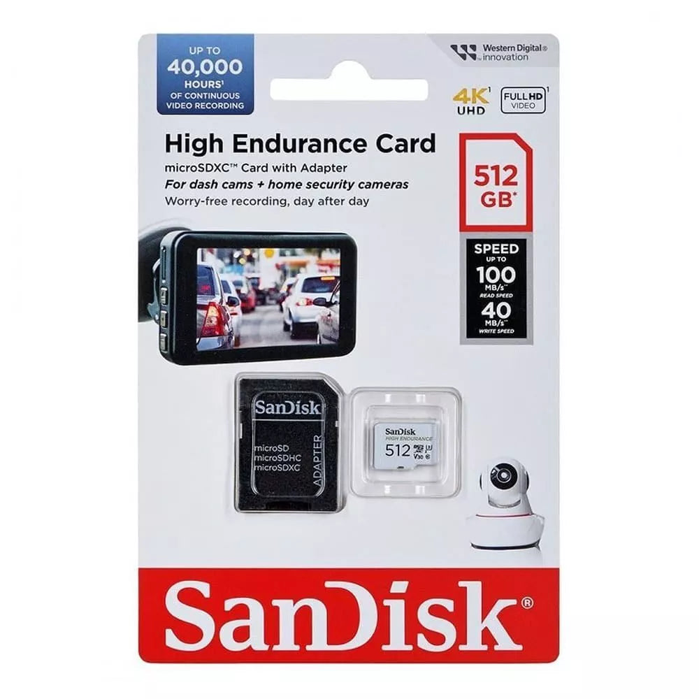 SanDisk High Endurance microSD Card for Dash Cams and CCTV Security Cameras